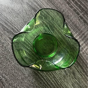 Vintage Anchor Hocking Clear Green Glass Chip Bowl – MCM Retro 1960s