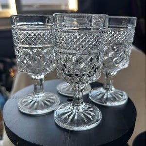 Vintage 1962 Set of 4 Anchor Hocking Wexford Glasses