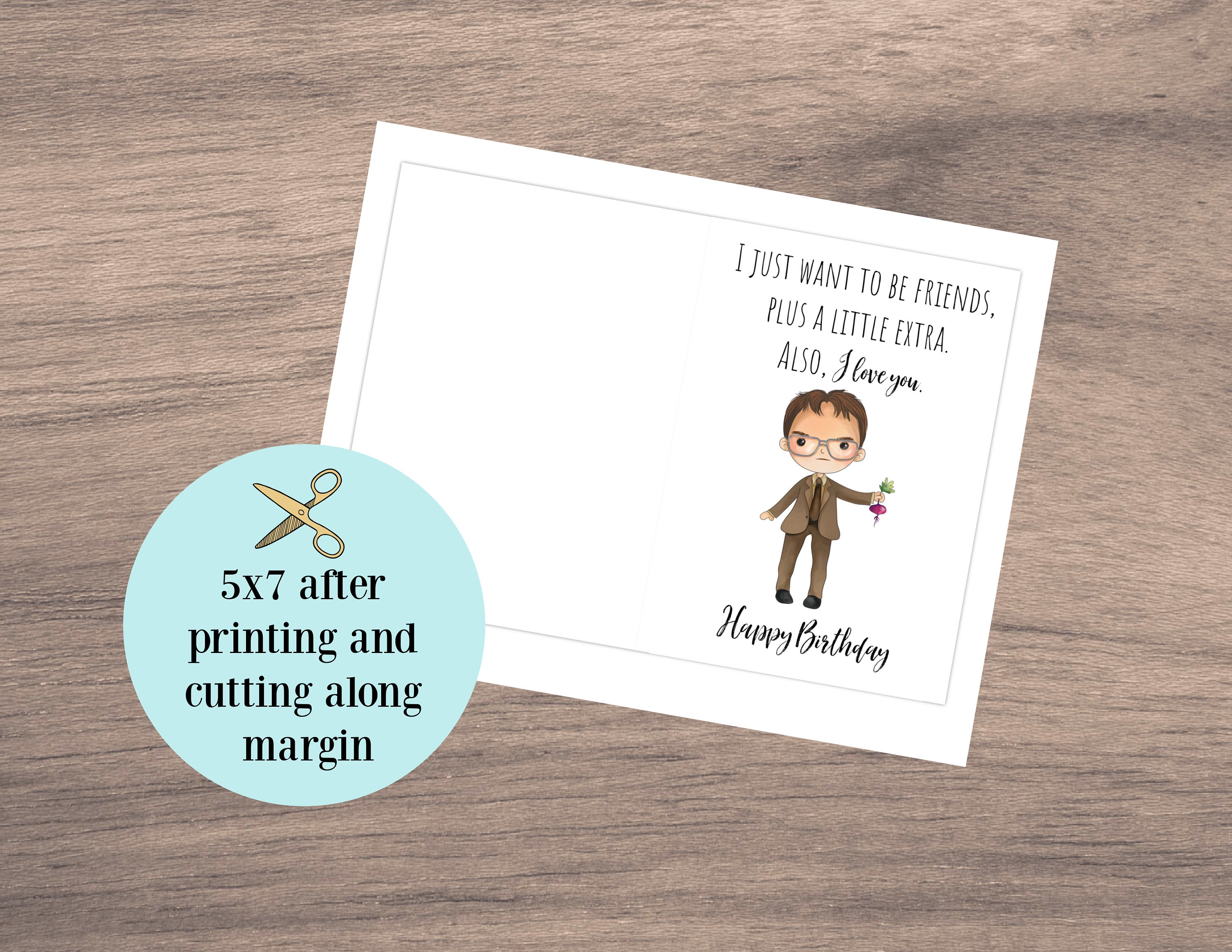 Dwight Schrute Printable Birthday Card The Office Dunder | Etsy
