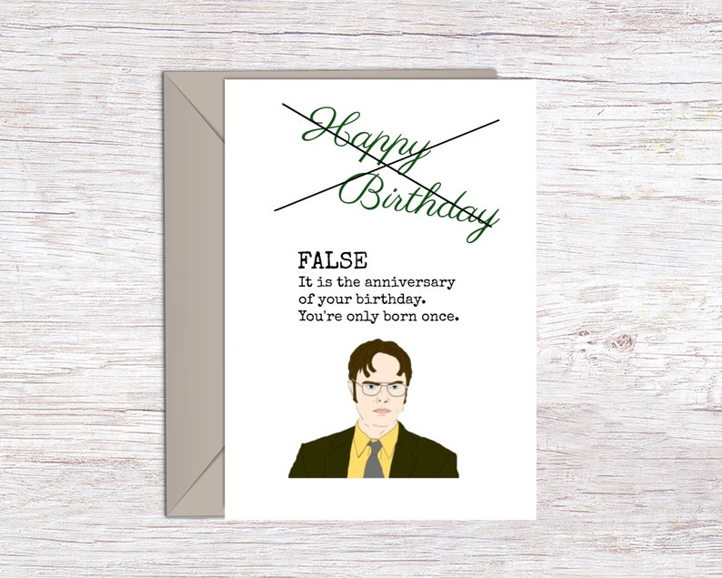 Dwight Schrute Printable Birthday Card the Office Dunder - Etsy