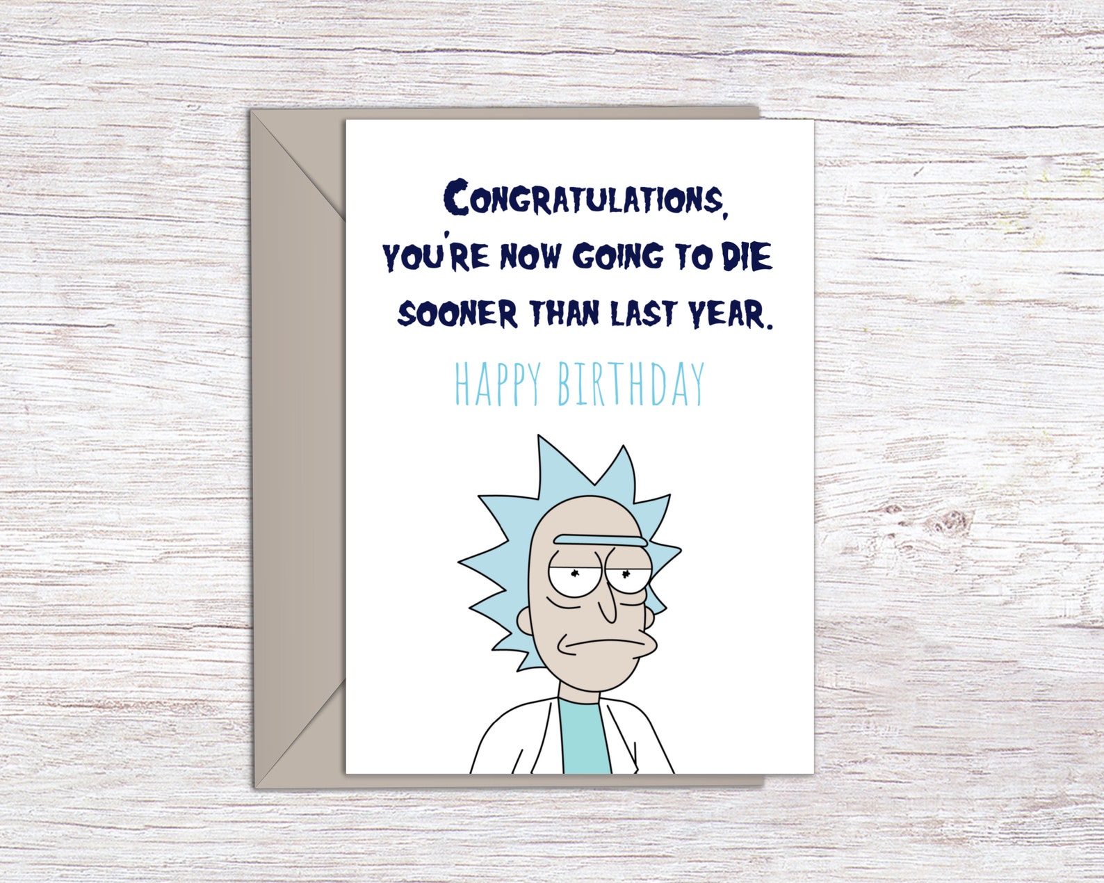 Rick and Morty Funny Birthday Card Printable Birthday Card | Etsy