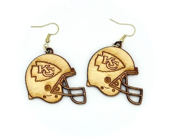 Chiefs Natural Wood Earrings