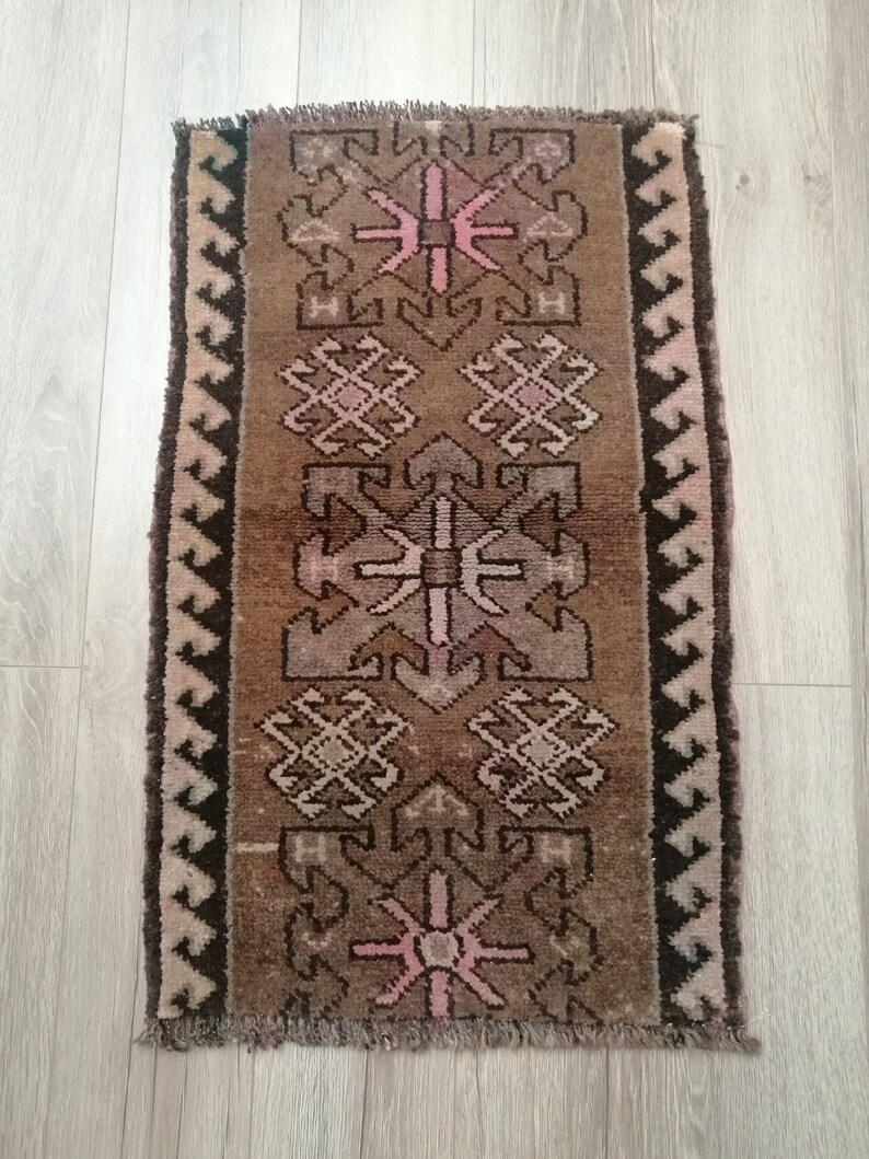 brown rug vintage rug turkey rug boho decor rug Free Shipping wool rug floor rug bohemian rug area rug turkish rug 1.4 x 2.2 ft