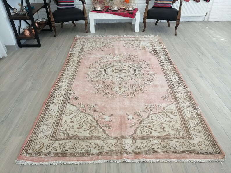 Pink Rug Pastel Oushak T Area 2021 autumn and winter new Max 80% OFF Vintage
