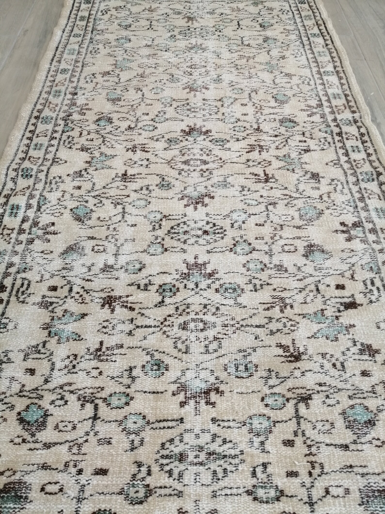 White Turkish Runner Rug Oushak Runner Rug turkish Runner Etsy