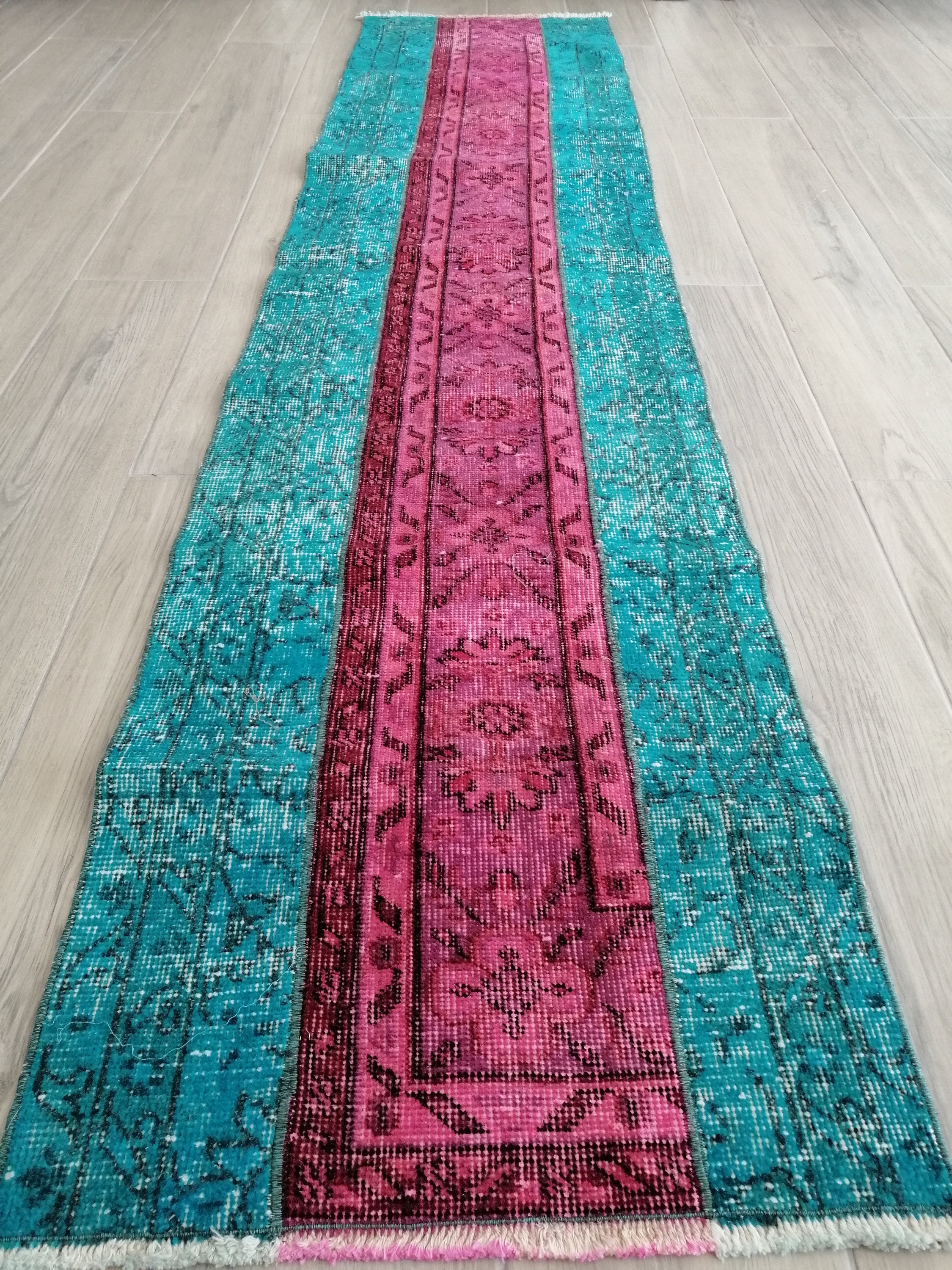 Turkish Runner Rug Oushak Runner Rug Country Rustic Decor Etsy