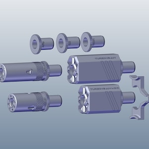 Turbine-AN Modular SCAR Barrel for Foam Dart Nerf Toy Blasters Aeon/Nexus/19mm ID Muzzles (Digital Files - STLs Only)