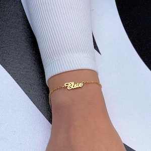 Personalized Name Bracelet: Sterling Silver Custom Rolo Chain