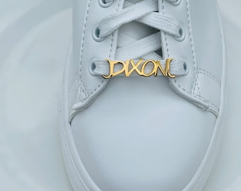 Personalized Stainless Steel Shoe Lace Buckle Name Tag - Sneaker Accessories (Pair)