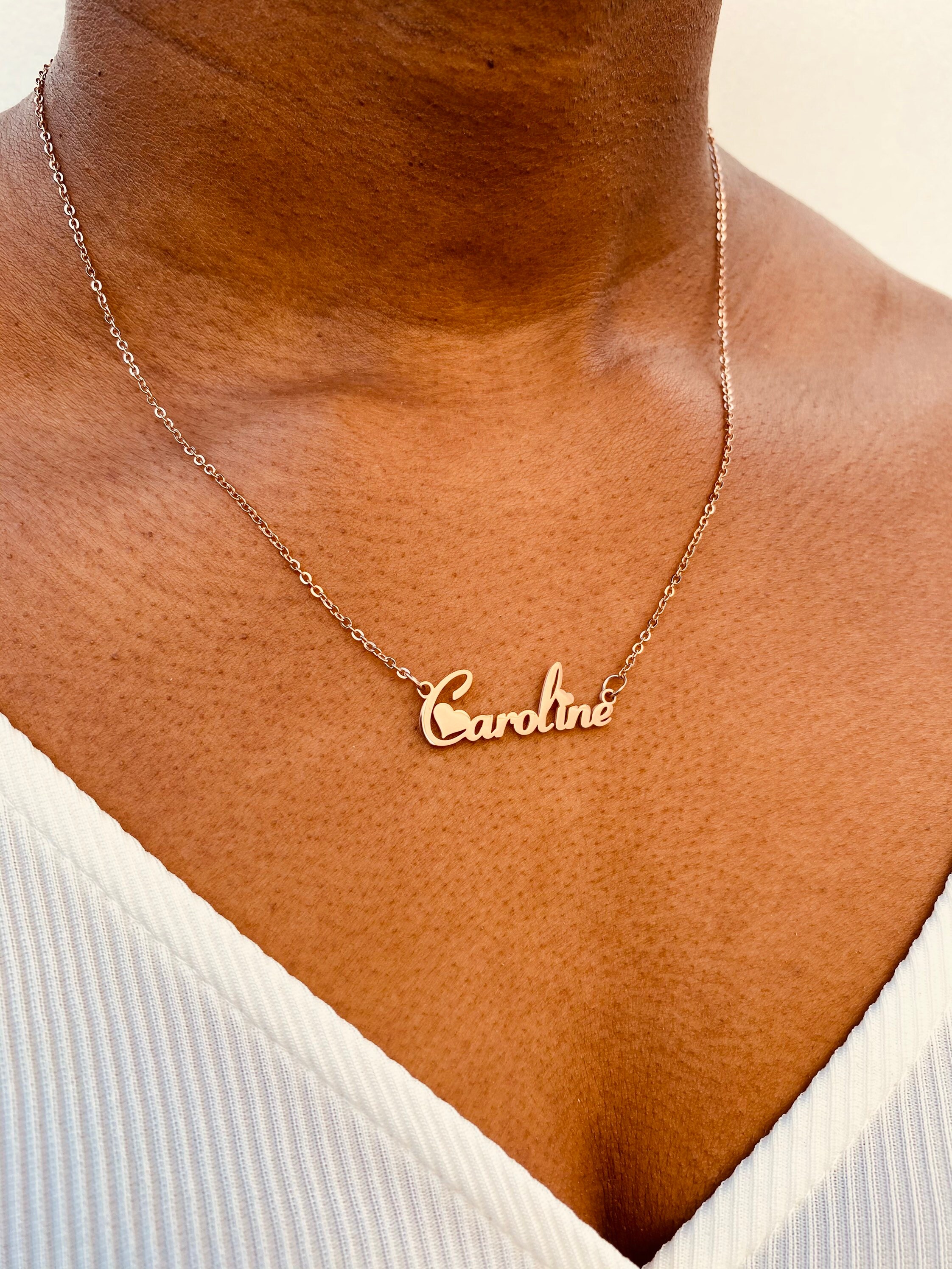 Personalized Name Plate Necklace Custom Name Necklace Women Etsy UK