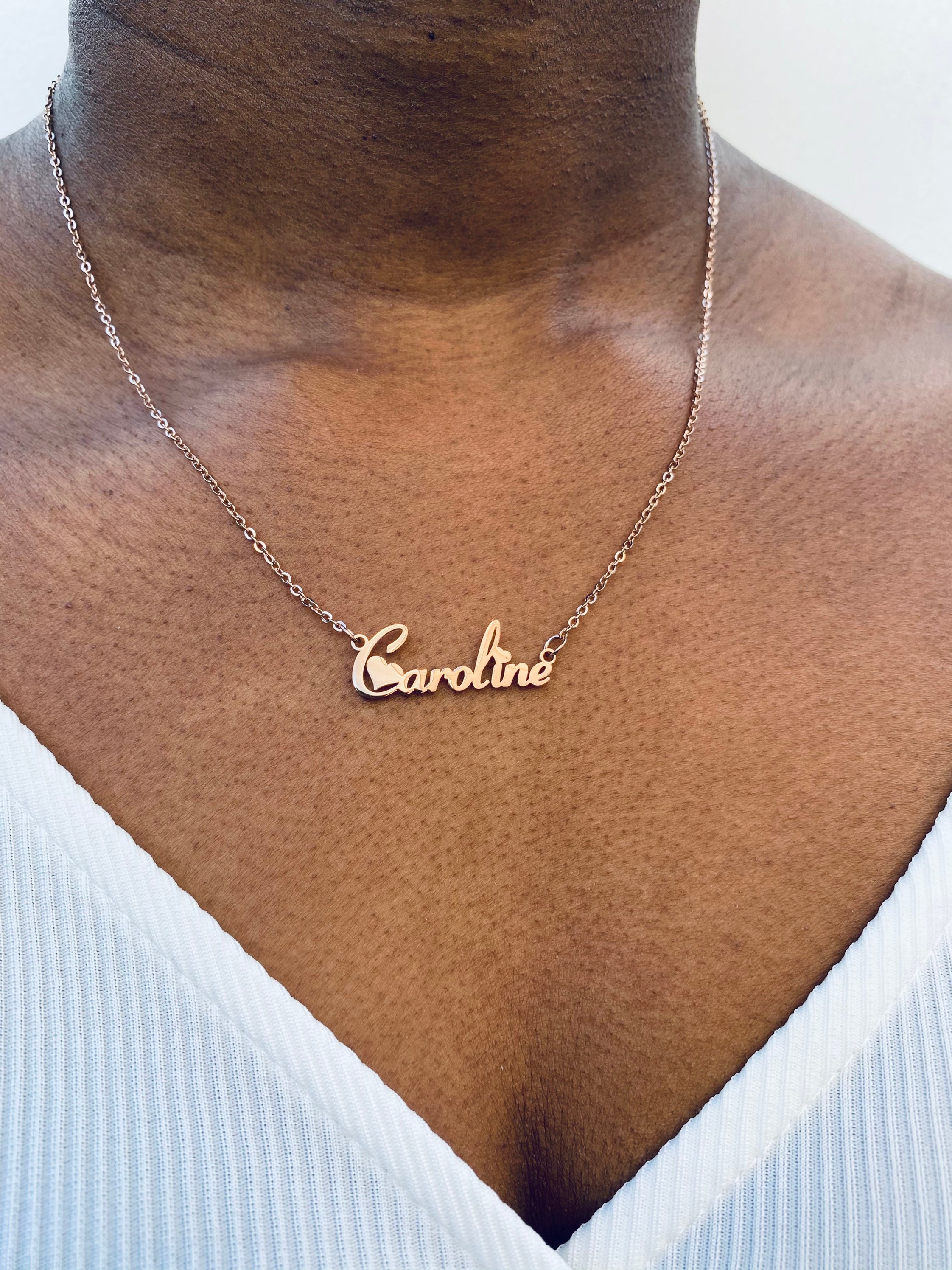 Personalized Name Plate Necklace Custom Name Necklace Women Etsy UK