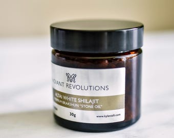 Altai Mountain White Shilajit - Premium Brakshun / "Stone Oil" 30g in Glass