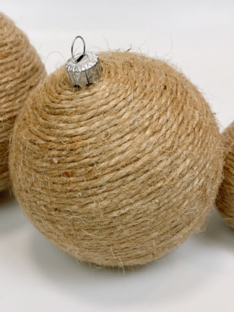 Jute Christmas Bauble 3 Sizes Natural Bauble Christmas Decoration Ornaments & Accents Christmas Pendants Macrame Style image 4