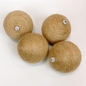 Jute Christmas Bauble 3 Sizes Natural Bauble Christmas Decoration Ornaments & Accents Christmas Pendants Macrame Style image 2