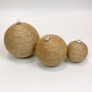 Jute Christmas Bauble 3 Sizes Natural Bauble Christmas Decoration Ornaments & Accents Christmas Pendants Macrame Style image 3