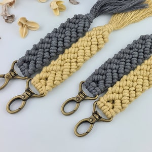 Macrame Keyring Brushed | Lobster Clasp Keyring | Macrame Keychain | Woman Keyring | Men Keyring | Backpack Keychain | Bag Charm