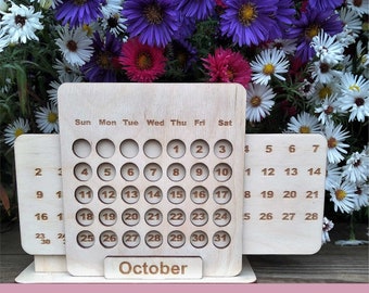 Desk Organizer with Perpetual Calendar SVG files Laser Cut Files, Glowforge Files Svg