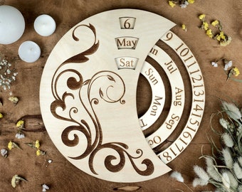 Wheel of the Year Wooden Perpetual Calendar Nature Calendar - Etsy Israel