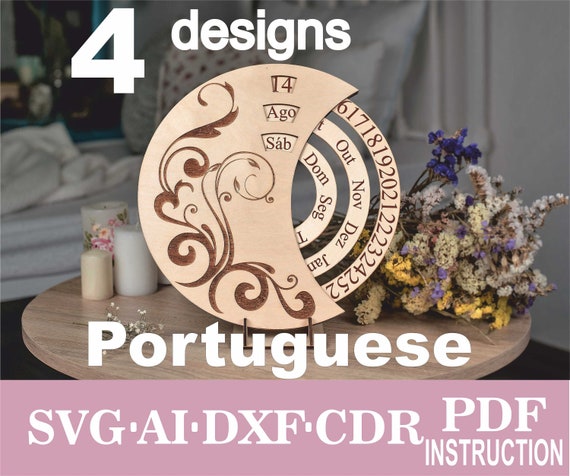 Perpetual Calendar in Portuguese Svg 4 Designs Laser Cut Etsy Perpetual Calendar in Portuguese Svg 4 Designs Laser Cut Etsy
