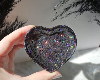 Mini Heart Dish| Ring Holder Tray| Mini Dish| Small Jewelry Tray| Resin Ring Holder| Heart Jewelry Tray| Glitter Trinket Tray| Heart Tray