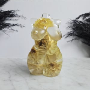 Large Floral Goddess Statue| Body Positivity| Female Figure| Plus Size Art| Curvy Woman| Floral Desk Décor| Divine Feminine|Nude Sculpture