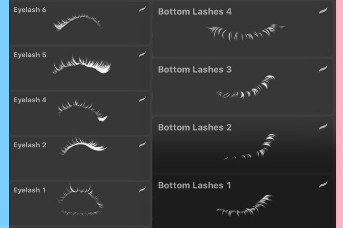 20 Eyelash Brushset for Procreate Amazing Procreate Brushes Etsy