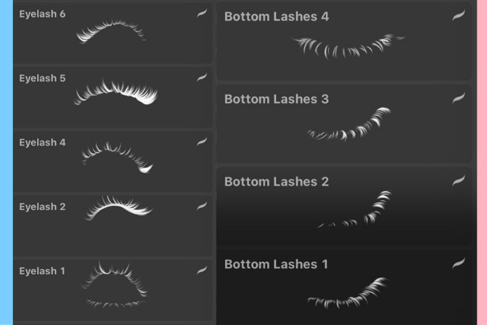 20 Eyelash Brushset for Procreate Amazing Procreate Brushes Etsy