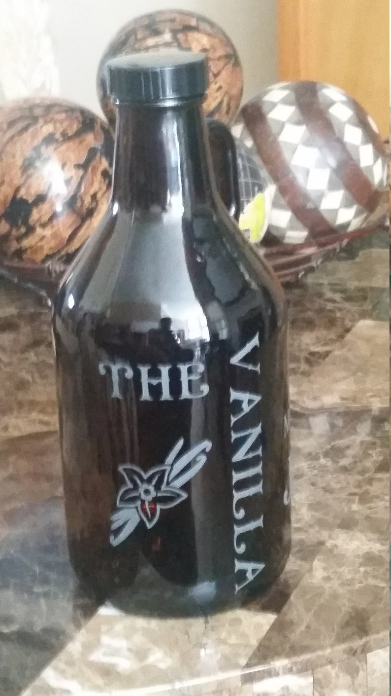 Vanilla Extract Mother Jar 32oz, Frosted Letters Etsy