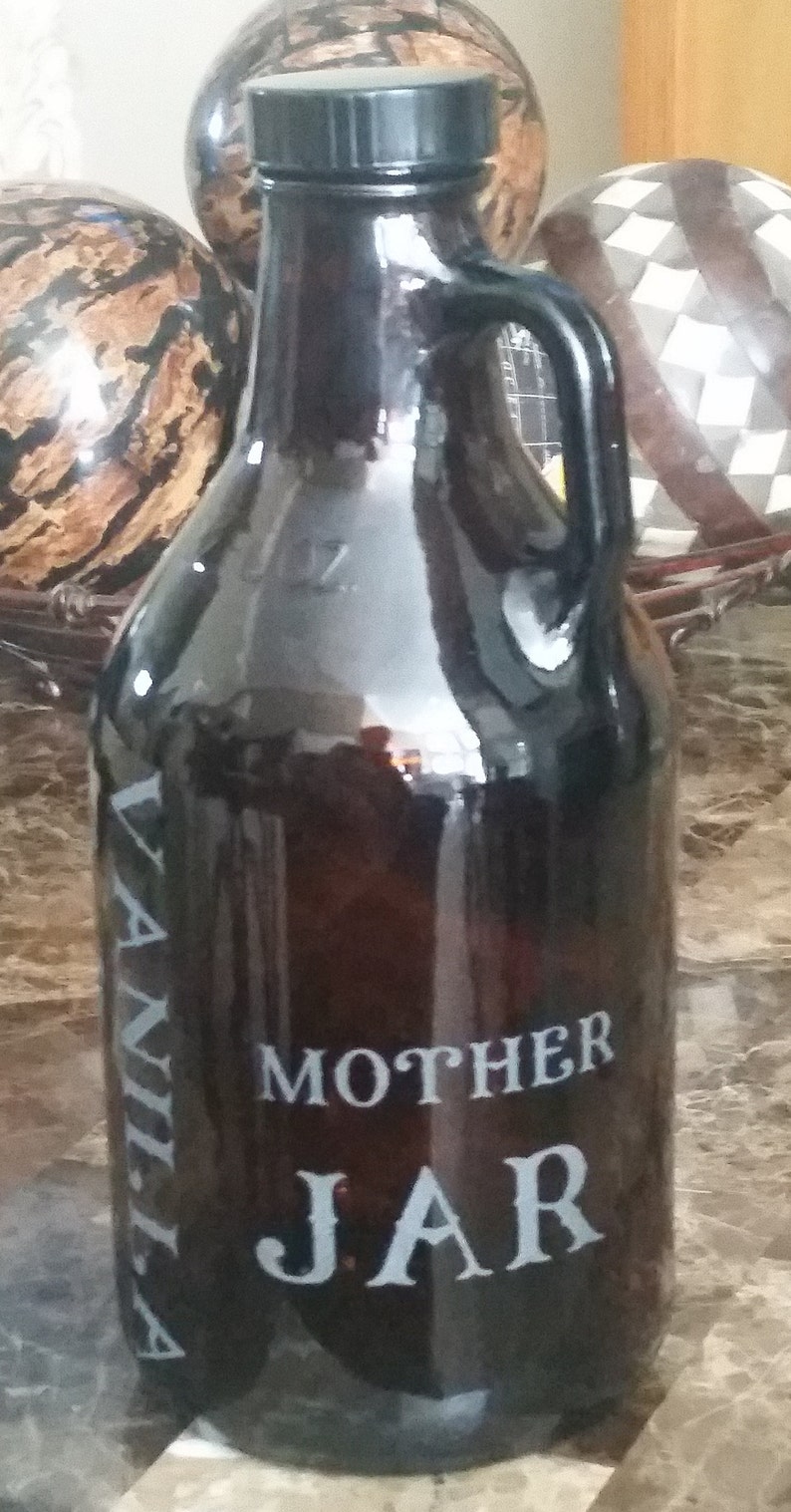 Vanilla Extract Mother Jar 32oz, Frosted Letters Etsy