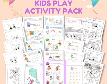 Pacote de atividades para crianças | Crianças de 4 a 8 anos | Quebra-cabeças de aventuras infantis | Palavras cruzadas para colorir | Download digital instantâneo em PDF