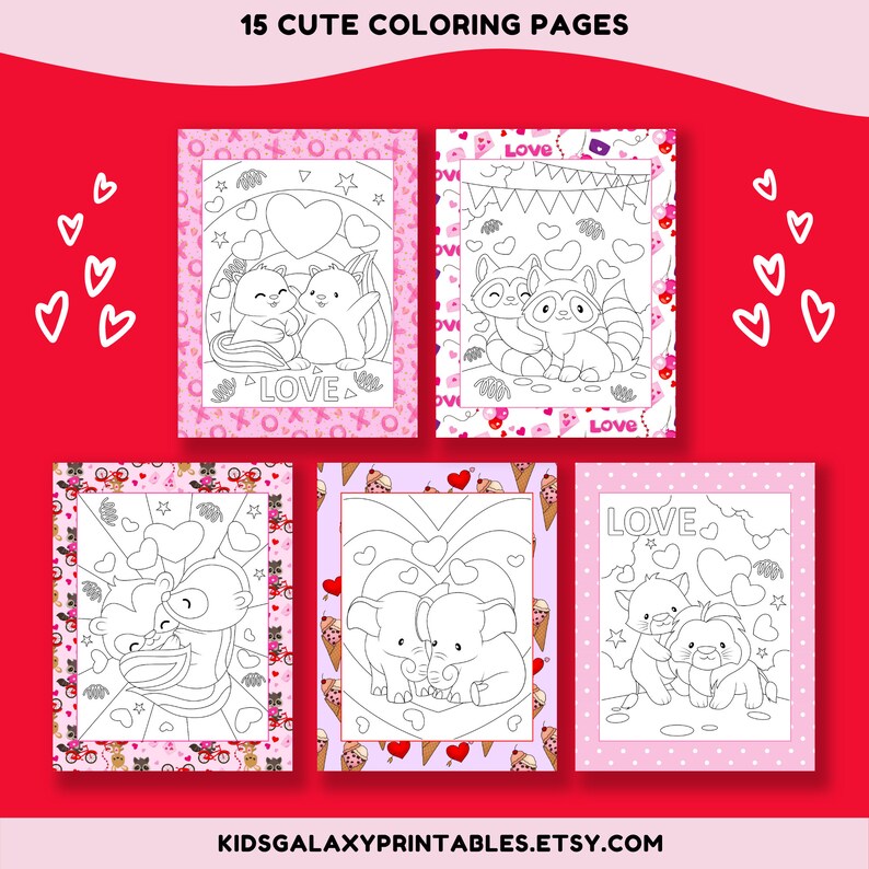 Valentine Coloring Pages for Kids, Cute Coloring Pages for Girls ...