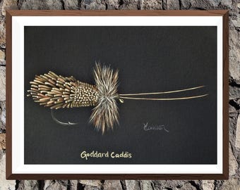 Goddard Caddis Fly 8x10 Art Print | Cabin or Fishing Wall Gift Décor