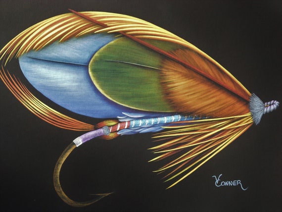 Acrylic Atlantic Salmon Fly Print, Fly Fishing Gift