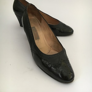 Vintage leather heels / Vintage mid heels / Vintage Style for Her / Vintage Italian shoes / Vintage leather shoes