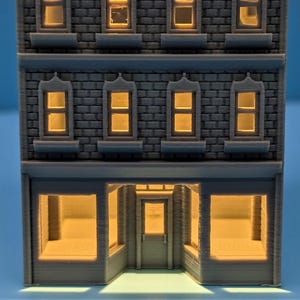 N-Scale Old Downtown Store Office Building for Train Layouts Dioramas - 1:160 Scale image 3