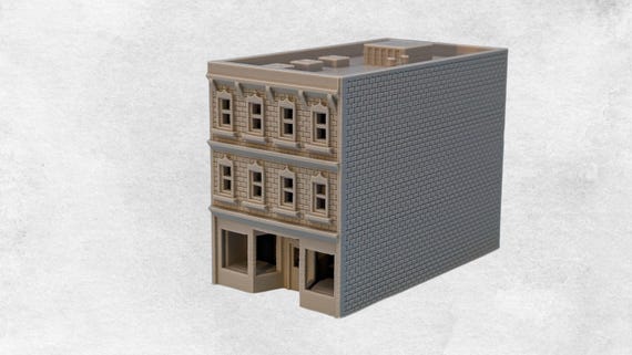 N-Scale Old Downtown Store  Office Building for Train Layouts  Dioramas - 1:160 Scale