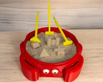 Crab Desktop Zen Garden | Hydrophobic Sand Stress Relief Toy | Relaxation, Focus, Mindfulness, Kids & Adults