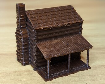 thumbnail interactive-video image 1 of N Scale Log Cabin Model – Fully Assembled & Painted, 1/160 Scale For Train Layouts 1 of 3