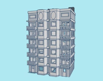 N Scale Stackable Apartment Condo Building STL Files for 3D Printing (Digital Download)