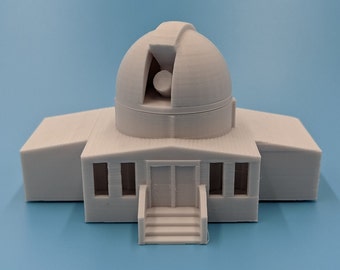 N-Scale - Observatory with Telescope Rotatable Turret 1:160 | White