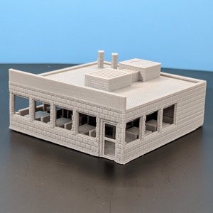 N-Scale Pearls Diner Restaurant with Highly Detailed Interior 1:160 Scale Model for Train Layouts  Dioramas