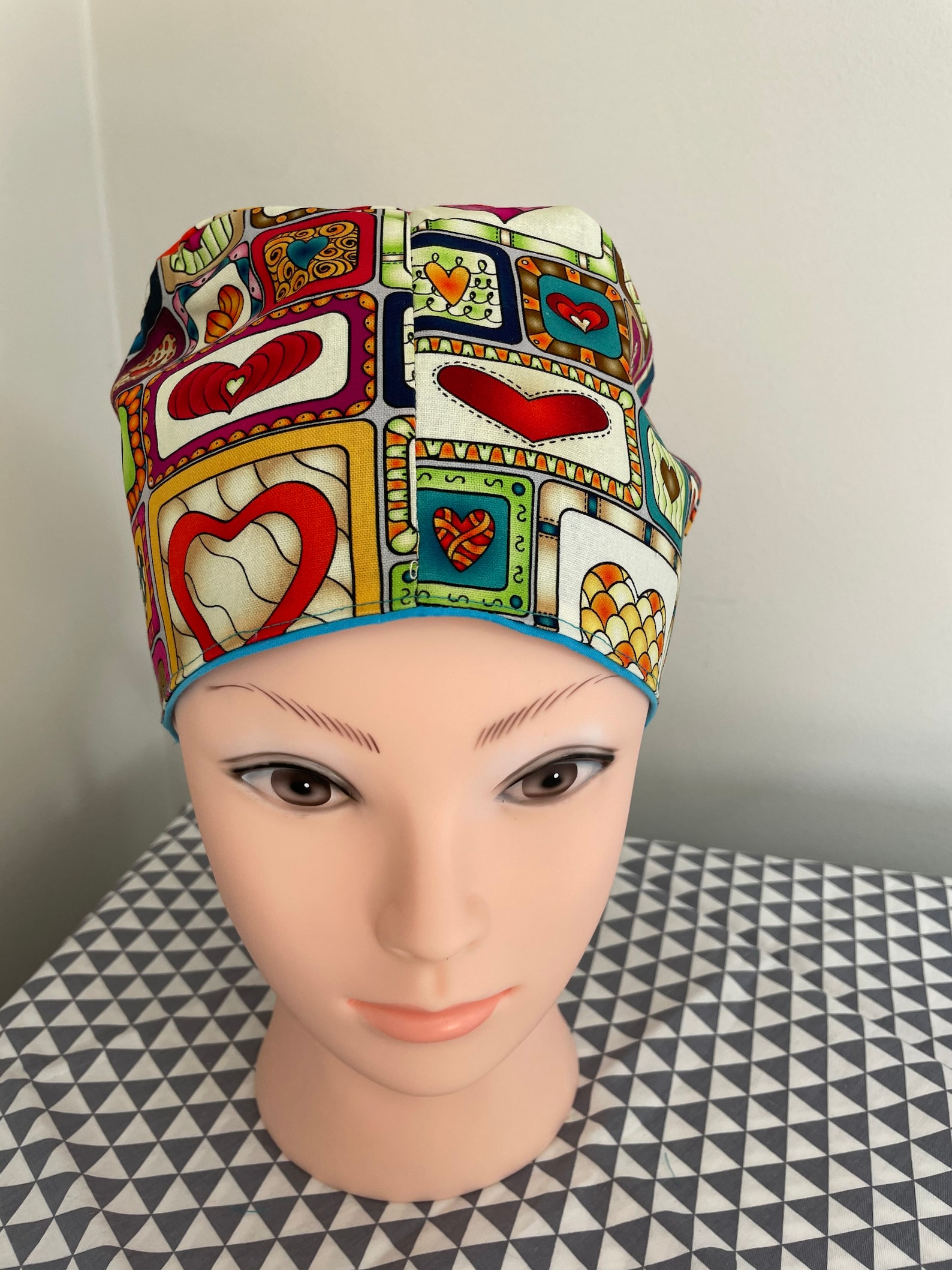 Heart pattern Scrub Cap Surgical Cap Medical Doctor Nurse Etsy