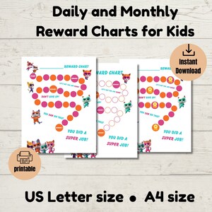 Puede incluir: Cartas de recompensa imprimibles para niños con un personaje de gato de dibujos animados. Las cartas están diseñadas para uso diario y mensual e incluyen frases motivacionales como "¡No te rindas!" y "¡Hiciste un súper trabajo!"