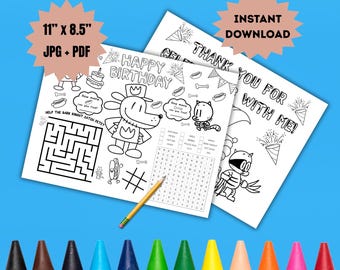 Hoja de actividades inspirada en el HOMBRE PERRO - Hojas para colorear temáticas para niños - Actividad para el aula - Recuerdo de fiesta del Hombre Perro - Colorear para niños - Imprimible