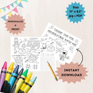 Hoja de actividades personalizada de PERRO - Hojas para colorear temáticas para niños - Actividad para el aula - Recuerdo de fiesta de PERRO - Dibujos para colorear para niños