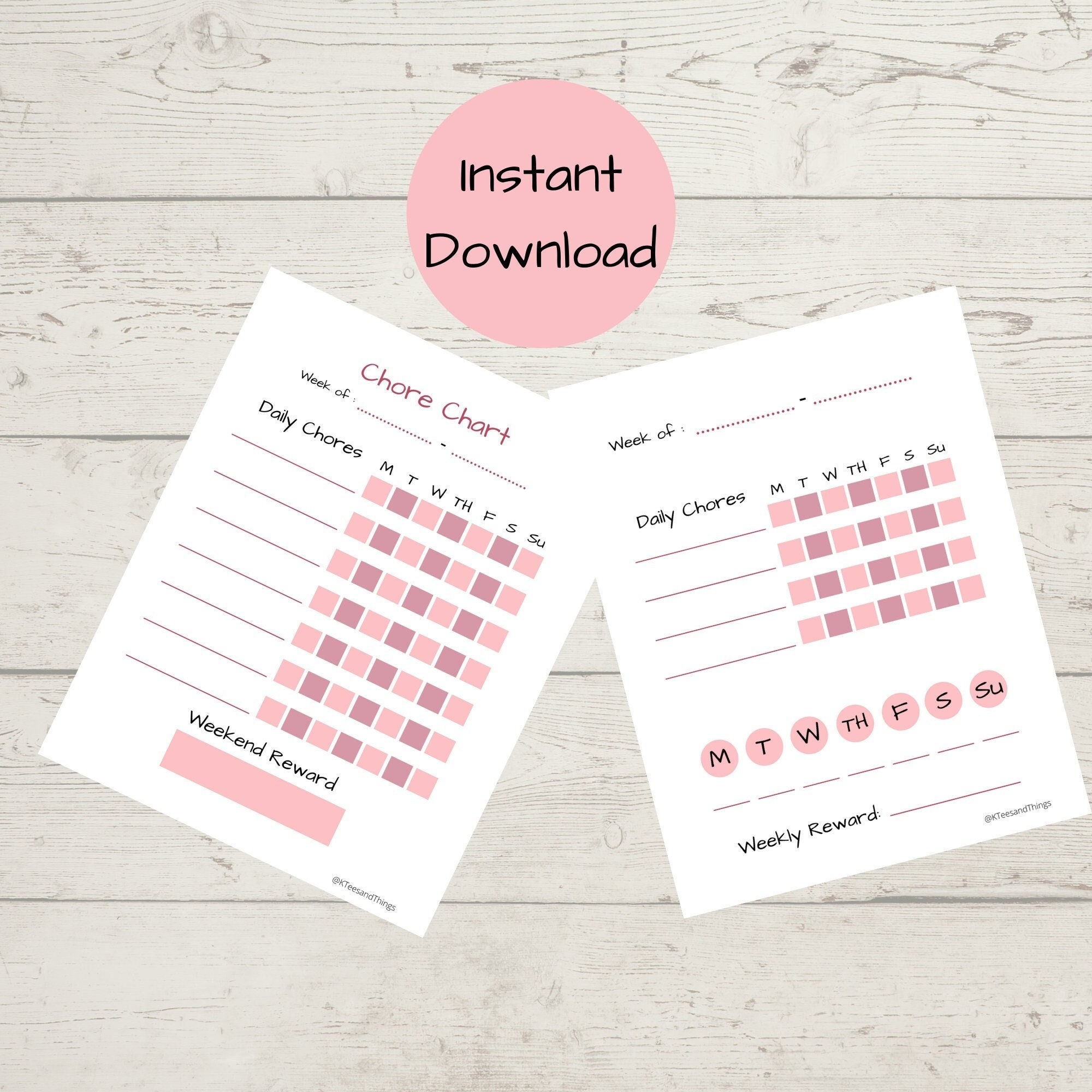 Chore Chart Printable - Fillable Chore Chart - Weekly Chore Chart ...