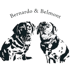 Custom Digitally Hand-drawn Pet Portraits