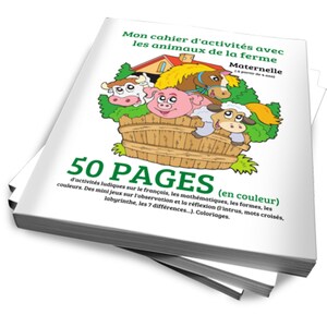 Libro de actividades para niños de jardín de infantes | Aprendiendo con animales de granja #3