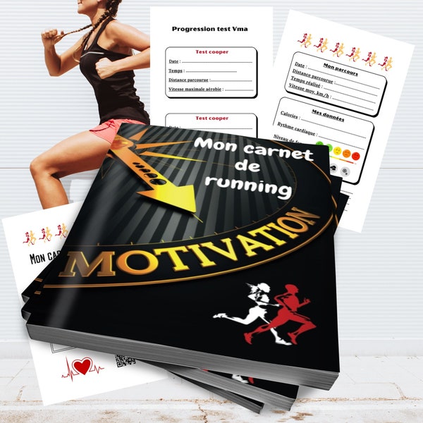 Carnet de running à remplir | 100 pages en couleur | Journal de bord pour suivre vos entrainements de courses à pieds et votre progression