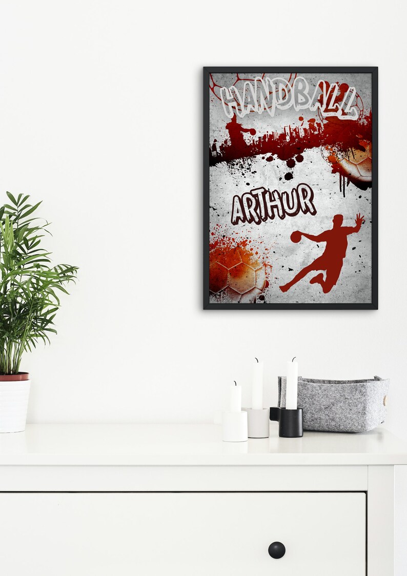 Personalized Handball Poster With First Name | Poster for Wall ...